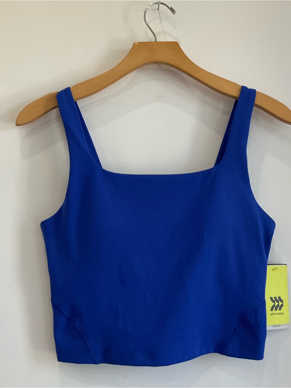 all in motion Royal Blue Square Neck Crop Tank